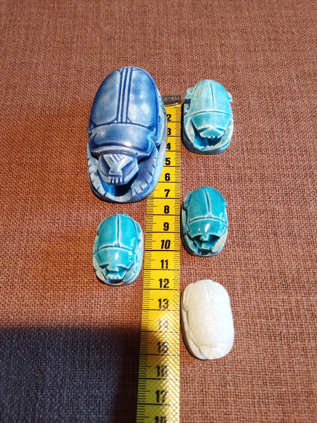 5 X Scarabäus,Türkis, emailliert Kettenanhänger, Glücksbringer