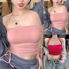 D??bardeur sans manches ?? lacets chic pour femme ??t?? halter pour look avant-g