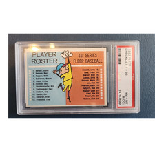 1963 Fleer Baseball Player Roster Checklist #1-66 PSA 8 (OC)