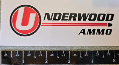 Underwood Ammo Ammunition Logo Black/Red/White Vinyl Decal Sticker Shot Show