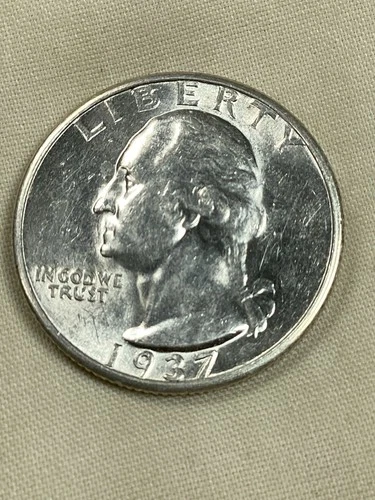 1937 S Washington Quarter Circulated AU Or Better. Free Shipping. Uncertified.