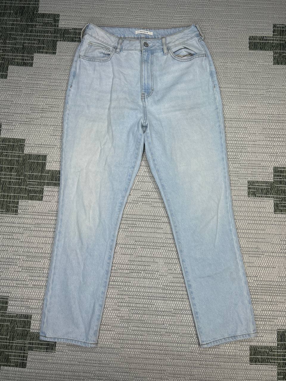 Pacsun Mom Jeans Womens 29 Blue Denim Cotton Light Wash High Rise Straight 30x28-image