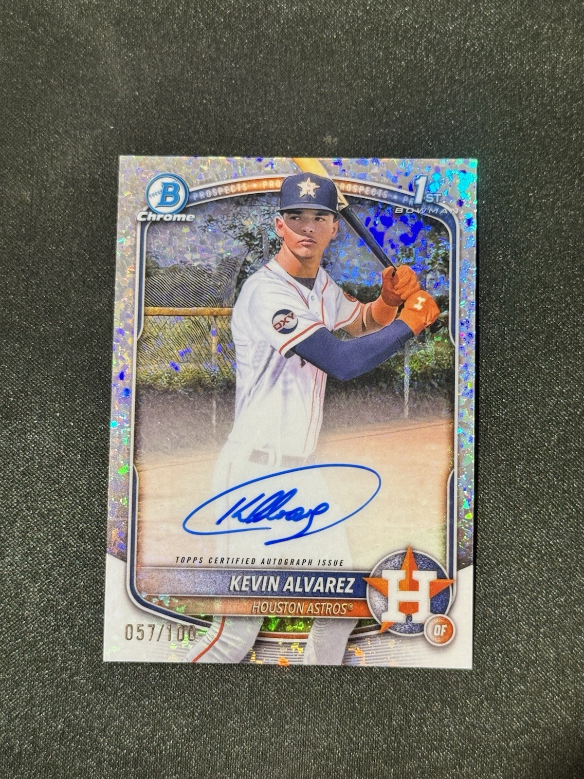 2025 Topps Bowman Chrome 1st Auto Kevin Alvarez Mini Diamonds/100