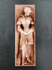 c1880s American Encaustic Tile 18x6" Large Antique Victorian Woman Zanesville OH