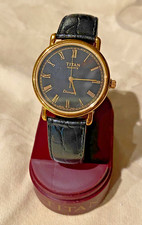 TITAN CLASSIQUE QUARTZ 18k Gold Plated 33mm B...