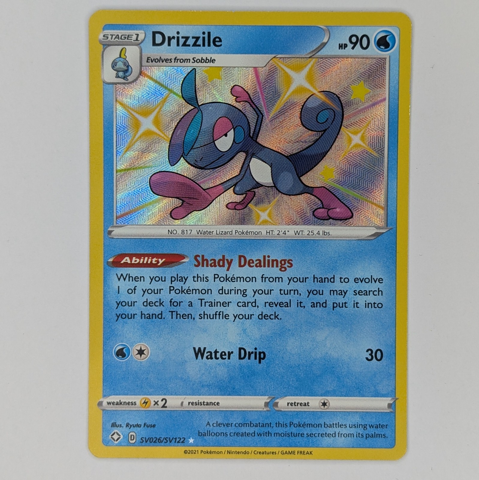 Drizzile SV026/SV122 Shiny Holo Rare Shining Fates NM Pokemon Card