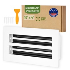 Modern Air Vent Cover 10x4 Duct Opening - Decorative White Aluminum Linear ...