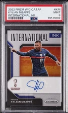 2022 PANINI PRIZM WORLD CUP QATAR INTL INK #IKM KYLIAN MBAPPE PSA 9