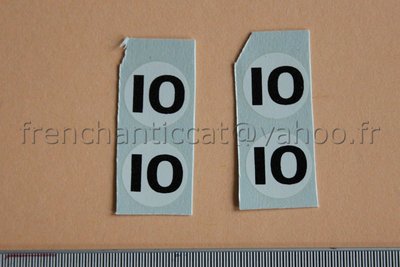 FB Miniature Vehicle 1/43 Decal Number 10 Black Round White Heco 