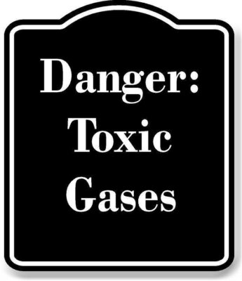 Danger Toxic Gases BLACK  Aluminum Composite Sign