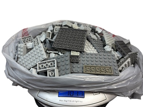1 Pfund Menge Lego Stck. & Stücke Panel Platten Steine etc. graue Farbe - Bild 2 von 7