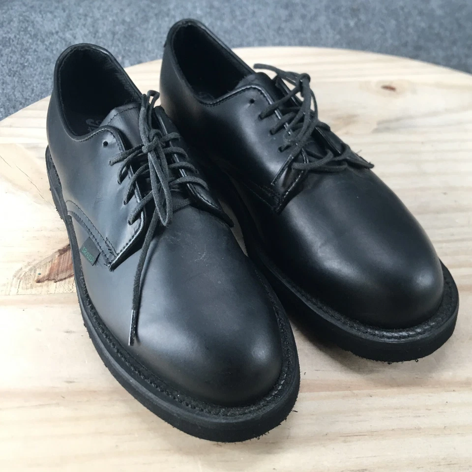 Zapatos Thorogood Para Hombres 7 M Oxford Cuero Negro Punta Redonda Con Cordones Cubanos Informales Foto 3 de 4