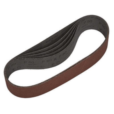 Sanding Belt 50 x 686mm 80Grit Pack of 5 - Sealey SB007 New
