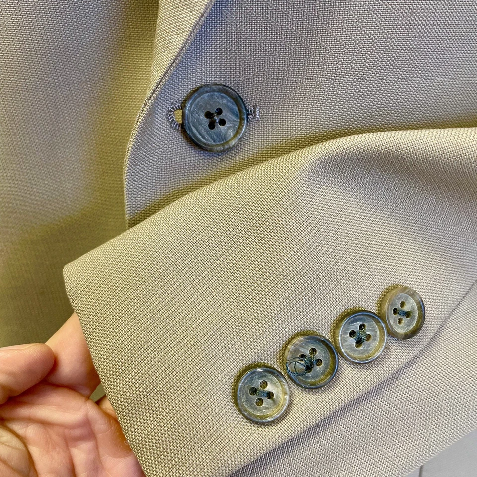 Traje Rockabilly De Colección Christian Dior A MEDIDA Hombres Beige Gabardina 42 L Pantalones 38/31 Foto 3 de 4