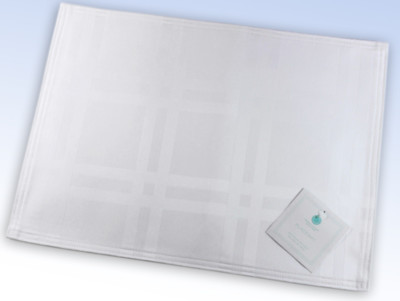MARTHA STEWART Skylight Plaid Microfiber Placemats - White - 18'' x 13''