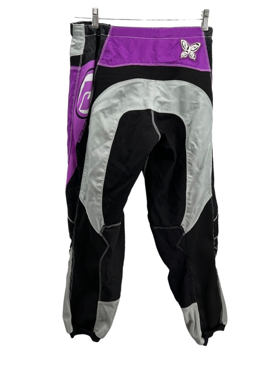 Answer Electra Black Purple Motocross Rubber Logo Racing Pants Womens Size  12