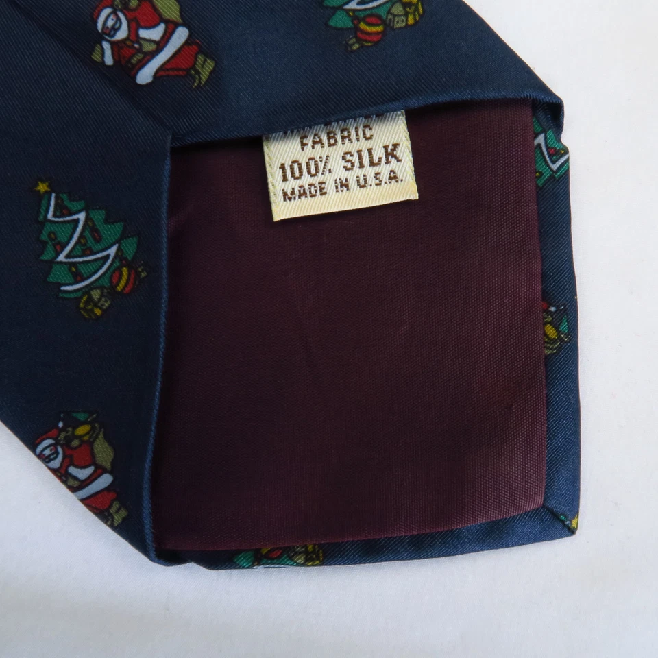 De colección John Henry Azul Navidad Papá Noel Árbol Foulard Patrón 57x3.75 Vacaciones Foto 4 de 4