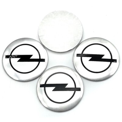 4X 56mm Aufkleber Emblem Für Opel Logo Radkappen Nabenkappen Silber Stickers NEU