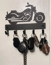 Motorcycle #12 Cruiser Style Key Holder with 5 Hooks Made in America - Outdoor D