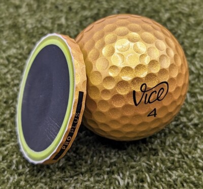 Vice Pro Plus Gold Cross Section Golf Ball Marker Poker Chip Style