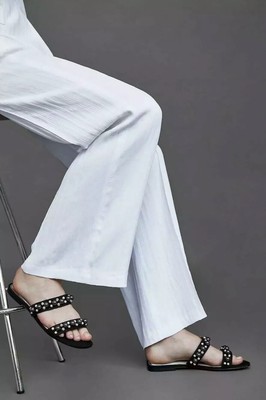 zara flat sandals with pearls