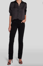 7 For All Mankind Women's Kimmie Straight-Leg Jeans BLACK NEW NWT