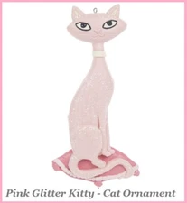 Pink Princess Glitter Kitty Cat Ornament Hanging Ornament Tree window mirror Car