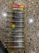 Vintage CRAFTSMAN 8 pc. SAE STUBBY NUT DRIVER SET  41988 Made in USA 1/2-3/16 H