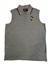 Vintage Disney Mickey Unlimited Jerry Leigh Gray Sleeveless Polo Vest Large