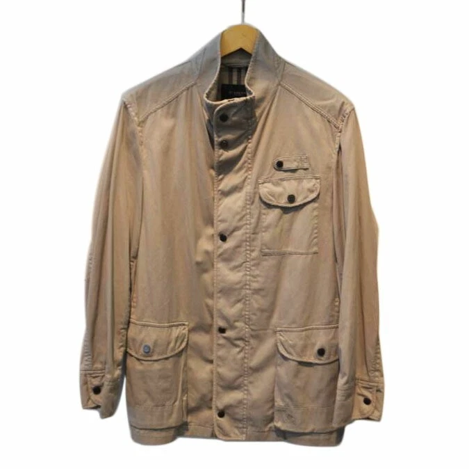 Burberry London Giacca Cappotto Nova Check Cotone Beige Uomo US Taglia M Autentico