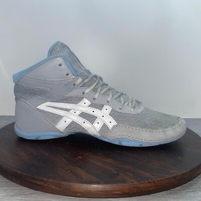 ASICS Matflex 5 レスリングシューズグレー/ブルー Asics Matflex Cage Fighter Wrestling Shoes Asics Matflex Men's
