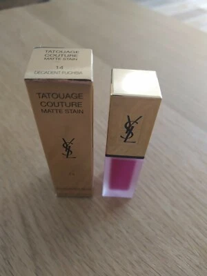 YSL Lip Color - Tatouage Couture Matte Stain 14 Decadent Fuchsia - Image 1 of 3
