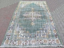 Alfombra de piso alfombra de área verde alfombra vintage alfombra Anatolia alfombra envejecida 60"x100"
