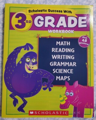 Scholastic - 3rd Grade Workbook with Motivational Stickers