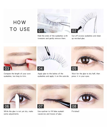 5 Paar Falsche Wimpern Natur/ Dicke Lange Wimpern - Bild 2 von 2