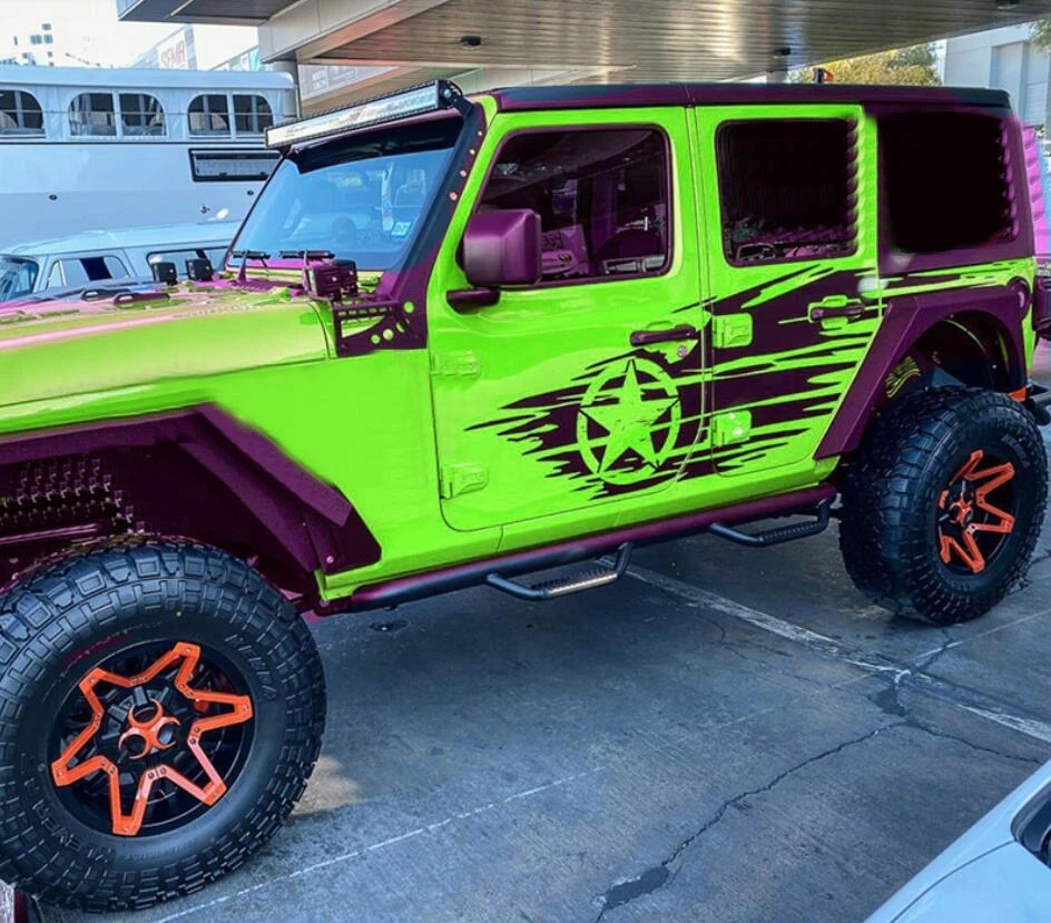 Graphics Distorted Stripe Sticker Kit For Jeep Wrangler JK TJ 4 Door Vinyl Decal - Изображение 3 из 4