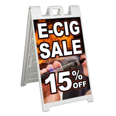 E-CIG SALE 15% OFF Signicade 24x36 Aframe Sidewalk Sign Banner Decal VAPE