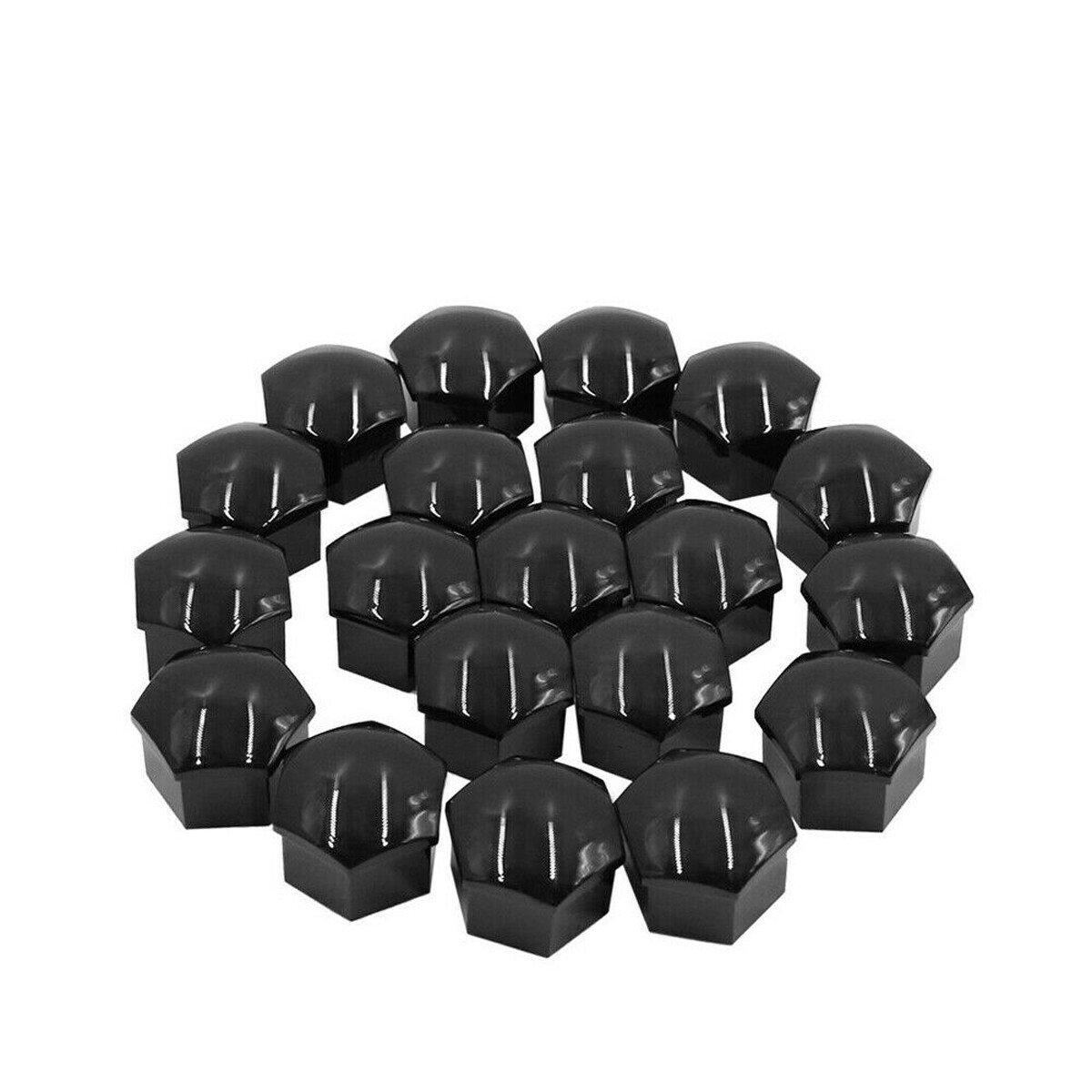 20pcs Black 17mm Car Hub Screw Cover Auto Wheel Nut Caps Bolt Rims
