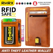 Slim Minimalist Front Pocket Wallet RFID Blocking Card Holder for Men Women