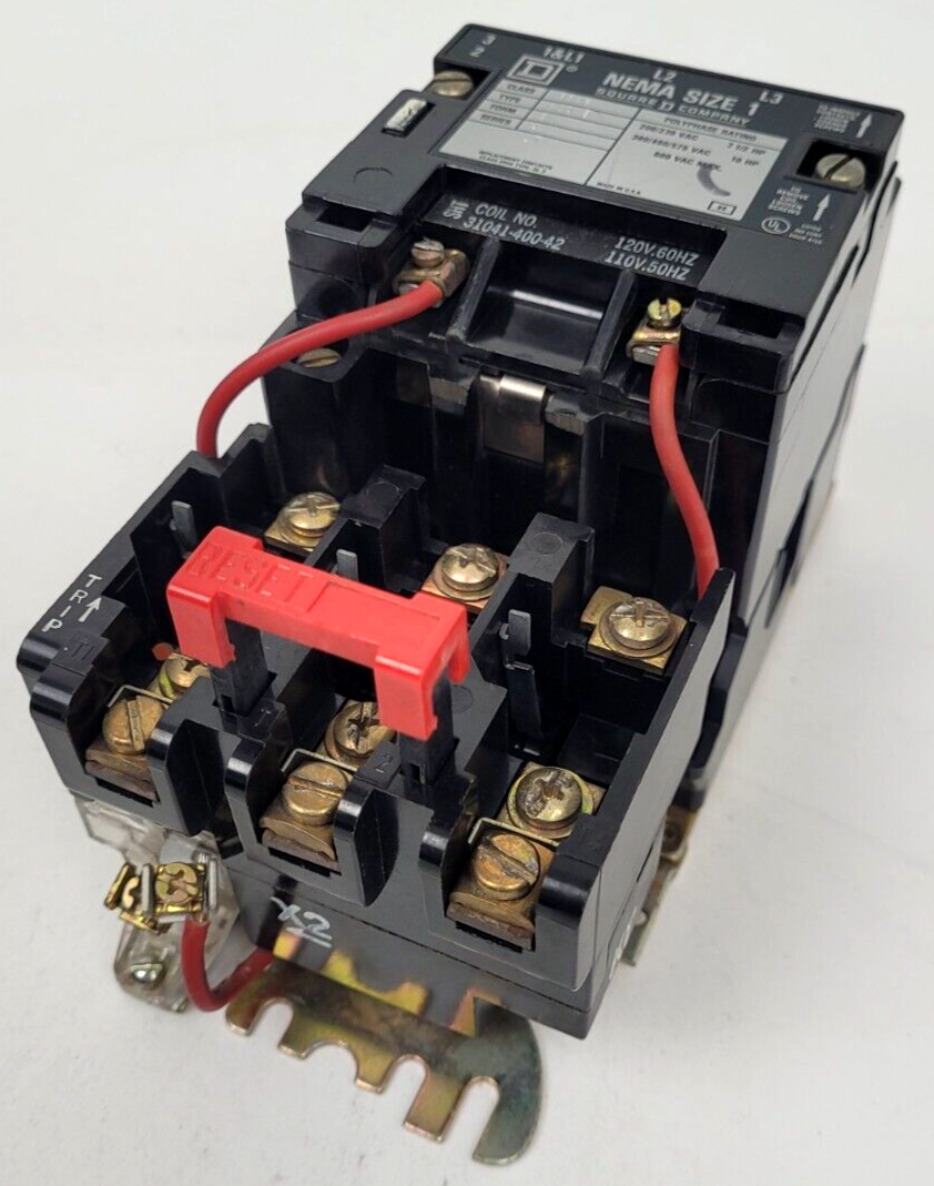 8536SCO3 Square D NEMA Size 1 Motor Starter 120V Coil - Next Day Option |  eBay