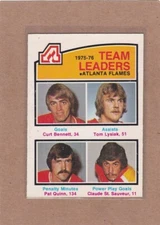 1976-77 O PEE CHEE HOCKEY ATLANTA FLAMES LEADERS #379 PAT QUINN EX+ *A33640