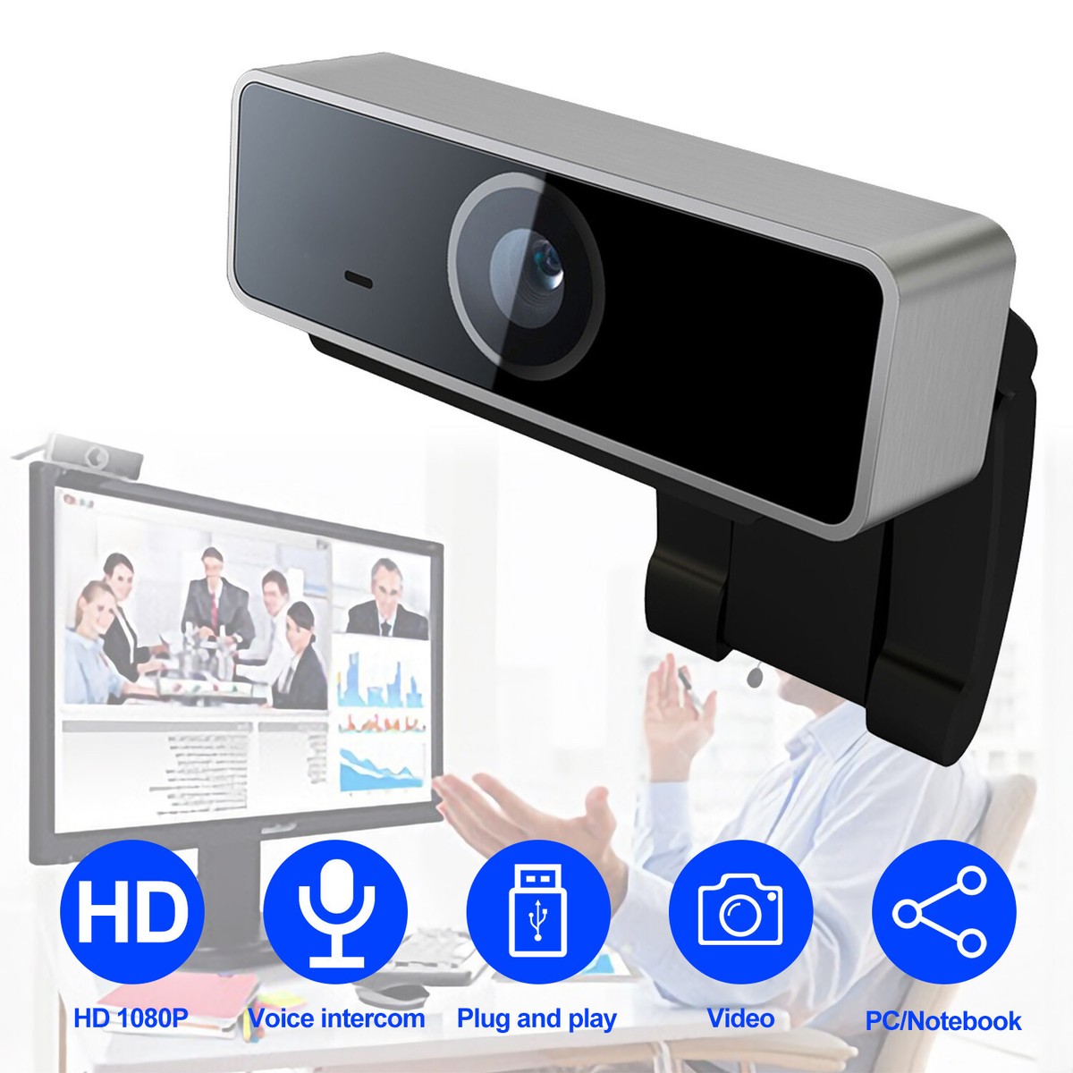 HD USB Webcam 1080P Full For PC Desktop Laptop Web Camera with