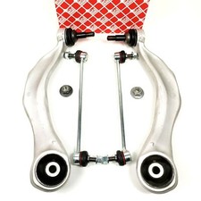 2x FEBI Zugstrebe Querlenker mit 2x Koppelstange für BMW 5er F10 F11 6er F06 F12
