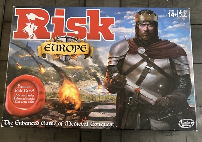 Risk Europe The Enhanced Game of Medieval Conquest New Sealed 2019 Hasbro