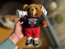 Chicago Bulls Vintage Teddy Bear Plush Doll - Play By Play NBA Merchandise 1990s