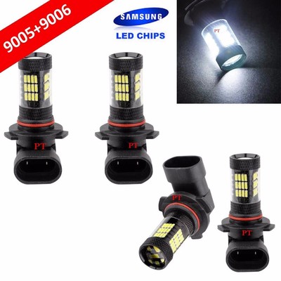Combo 9006-HB4 9005-HB3 Samsung LED 30-SMD White Headlight Lamp Bulb Hi//Lo Beam