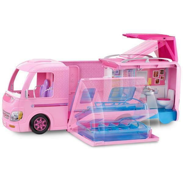Barbie Pink Dream Camper Van Doll Playset With Accessories Vehicle Toy