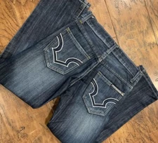 Mongoose Denim Jeans Boys Size 6 Dark Wash Thick Stitch Trendy Cute 25x22