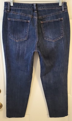 Talbots Damen Straight Leg Blue Jeans Wide Saum High Rise 12P