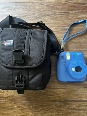 FUJIFILM Instax Mini 9  Instant Camera Cobalt Blue, Manual, & Bag- VGC